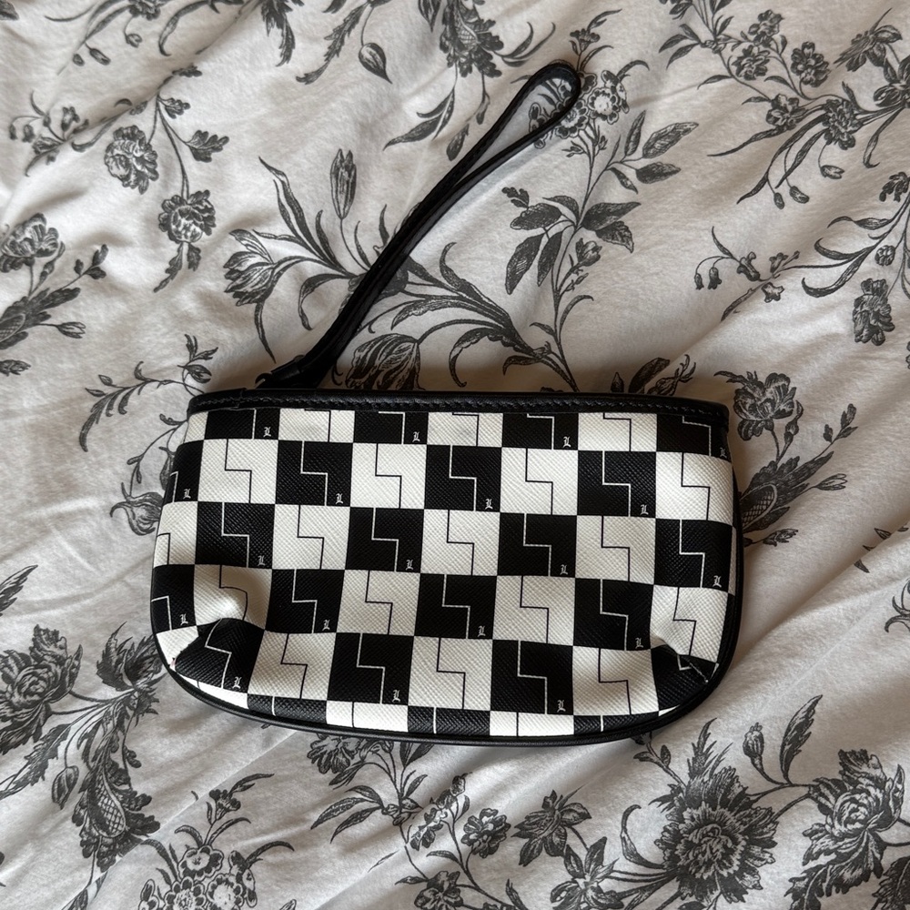 L.A.M.B. Black and White Patterned Wristlet Clutch - Picture 2 of 5